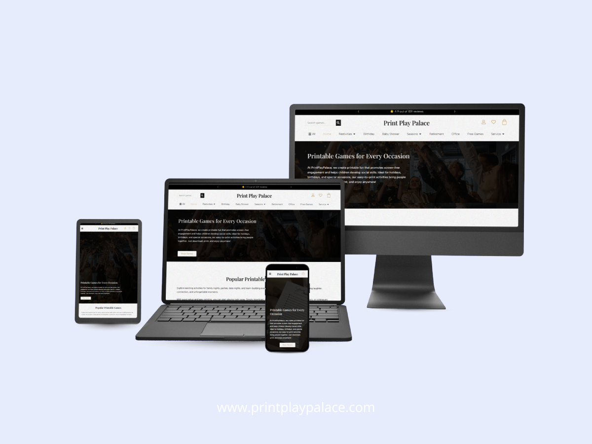 PrintPlayPalace - Webshop - Portfolio Mecrades